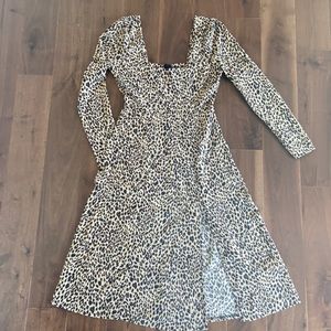 leopard print long sleeve dress